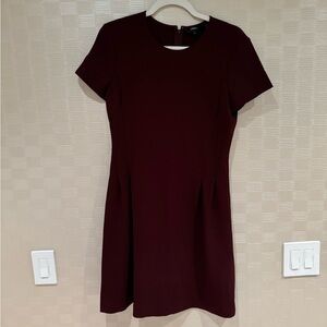Theory modern shift dress admiral crepe cap sleeve deep mulberry